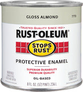 Rust-Oleum Stops Rust 7770730 Enamel Paint, Oil, Gloss, Almond, 0.5 pt, Can, 50 to 90 sq-ft/qt Coverage Area
